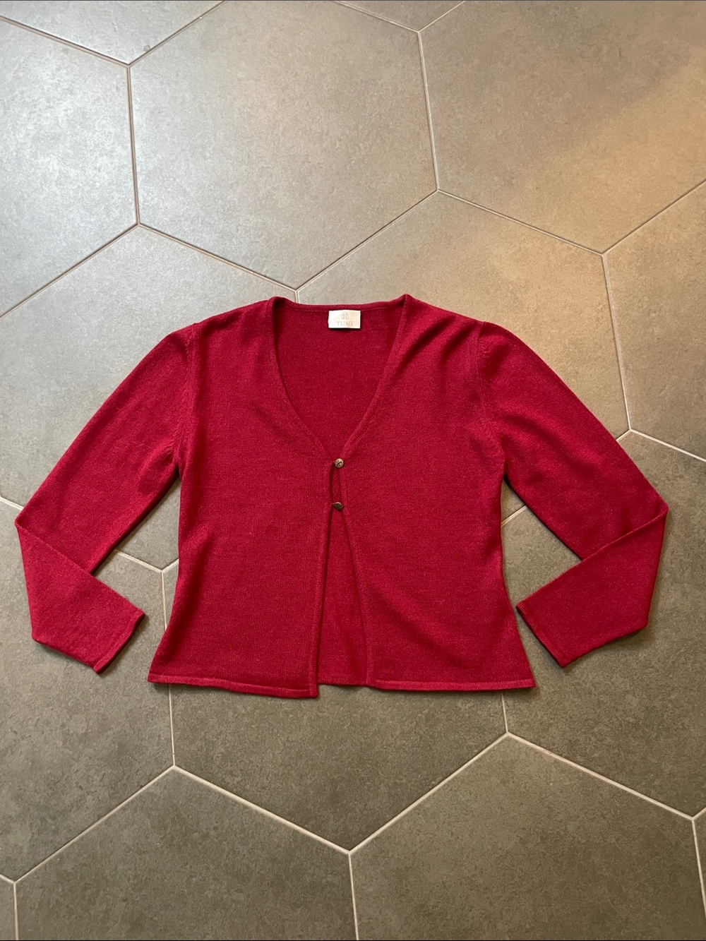 TUMI Women’s 2-Button Alpaca Wool Cardigan Cropped Sweater M/L